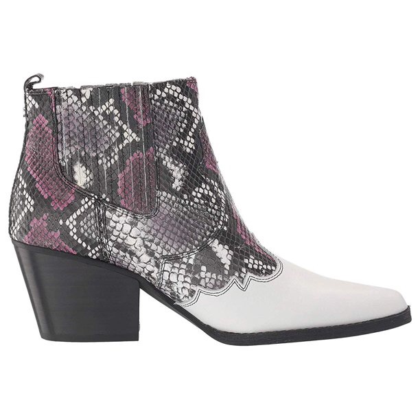 Sam Edelman Winona Leather Western Ankle Boots White Purple Nib Sz 6.5